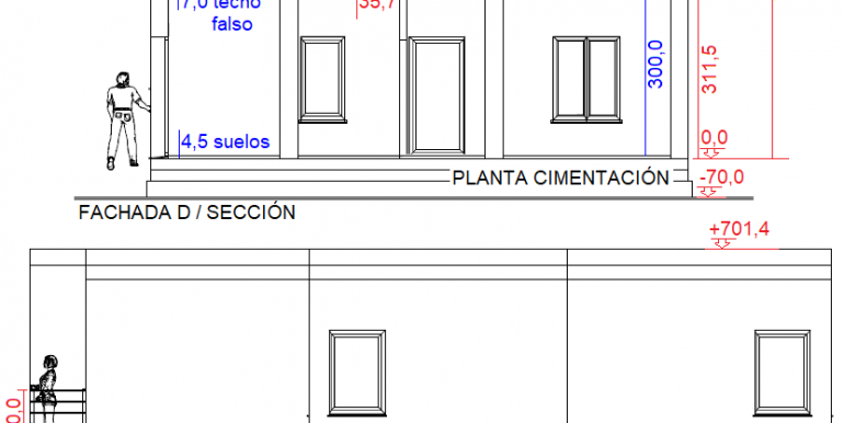 3, Alzados, D, A de vivienda modular