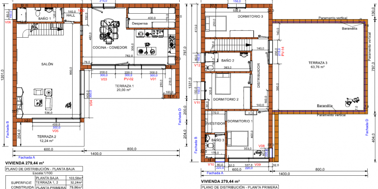 Planos casa moderna 279,44