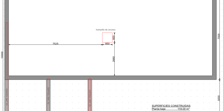 plano planta buhardilla vivienda 140m2