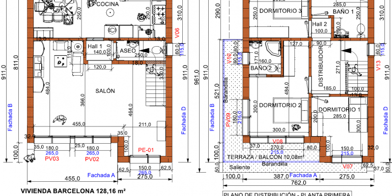 planta baja y primera - Vivienda Barcelona 128,16