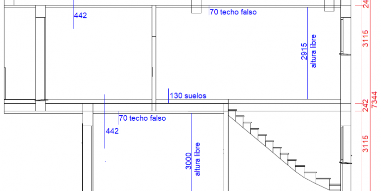 sección casa prefabricada 165,75 m2